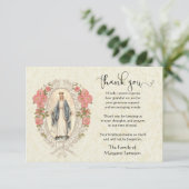 ヴァージンメアリー宗教的ありがとうお悔やみ サンキューカード (スタンド正面)