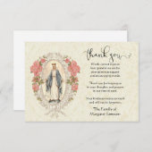 ヴァージンメアリー宗教的ありがとうお悔やみ サンキューカード (正面/裏面)