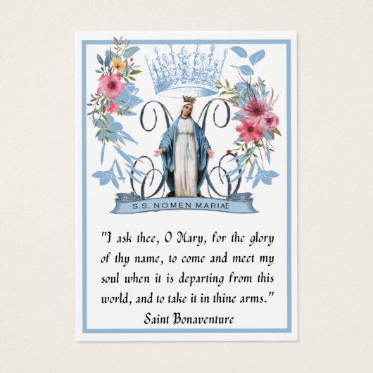 ヴァージンメアリー宗教的カトリックの暗記祈りの言葉 (正面)