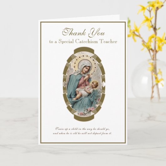 ヴァージンメアリー宗教的CCD先生司祭ヌン カード (黄色い花)