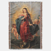 ヴァージンメアリー斑状ハートブランケット スローブランケット (正面縦)