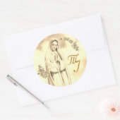 ヴァージンメアリー結婚式の引き出物ラベル ラウンドシール (封筒)