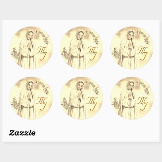 ヴァージンメアリー結婚式の引き出物ラベル ラウンドシール (シート)