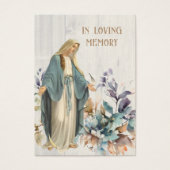 ヴァージンメアリー葬儀記念祈りの言葉カード (正面)