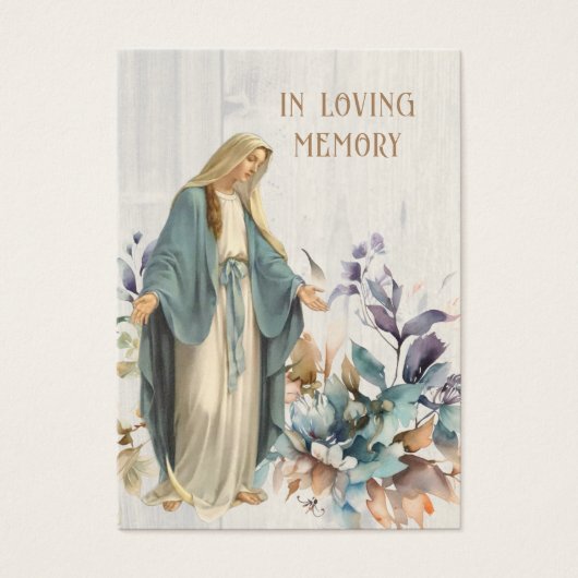 ヴァージンメアリー葬儀記念祈りの言葉カード (正面)