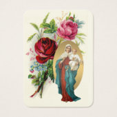 ヴァージンメアリー葬儀記念祈りの言葉ホリーカード (正面)