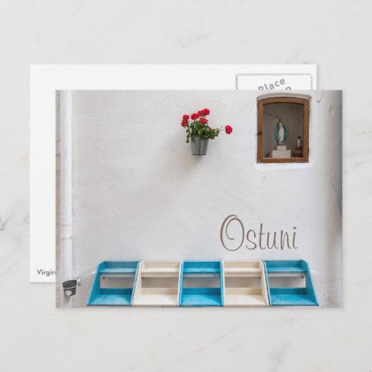 ヴァージンメアリー通り祭壇オストニ文字はがき ポストカード (正面/裏面)