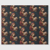 ヴァージンメアリー&イエズクリスマス出生 ラッピングペーパー (フラット)