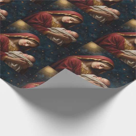 ヴァージンメアリー&イエズクリスマス出生 ラッピングペーパー (角)