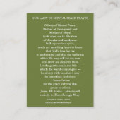 ヴァージンメアリー・オブ・メンタル・ピース・ヘルス・カトリック祈りの言葉 名刺 (裏面)