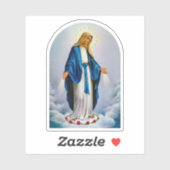 ヴァージンメアリー・オン・クラウドと赤いバラの輪 シール (シート)