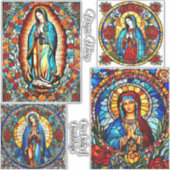 ヴァージンメアリー&グアダルーペの私たちの女かわいらし性4 シール (正面)
