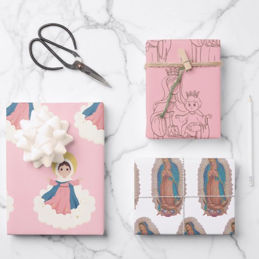 ヴァージンメアリー、ラッピング紙フラットシートセット3 ラッピングペーパーシート (正面)