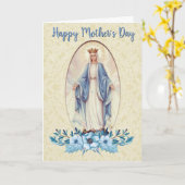 ヴァージンメアリー |青いフローラスワッグ |母の日 カード (黄色い花)