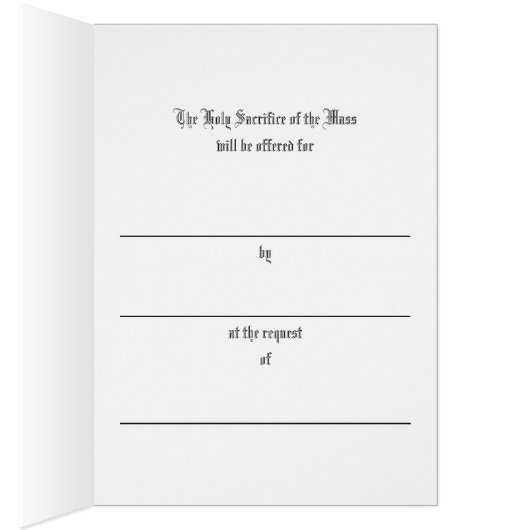 ヴァージンメアリ宗教カトリックのミサ提供カード (内側 (右))