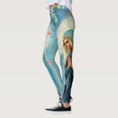 ヴァージンメアリ祈りの言葉ブルー忘れメノット レギンス (左)