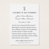 ヴァージンメアリ結婚カソリック祈りの言葉カード (裏面)