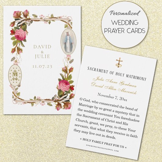 ヴァージンメアリ結婚カソリック祈りの言葉カード