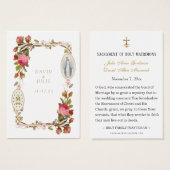 ヴァージンメアリ結婚カソリック祈りの言葉カード (正面&裏面)