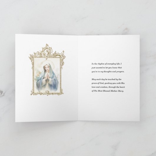 ヴァージンメアリ考えフローラズオブユー祈りの言葉 カード (内部)