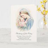 ヴァージンメアリ考えーズオブユー祈りの言葉 カード (黄色い花)