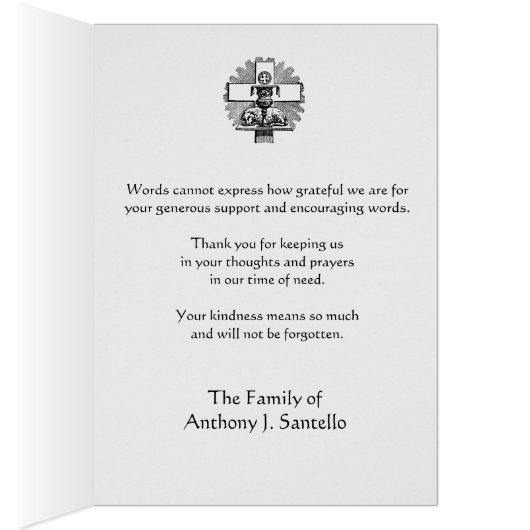 ヴァージンメアリ葬儀悔やみや弔慰ホリーカードサンキュー (内側 (右))