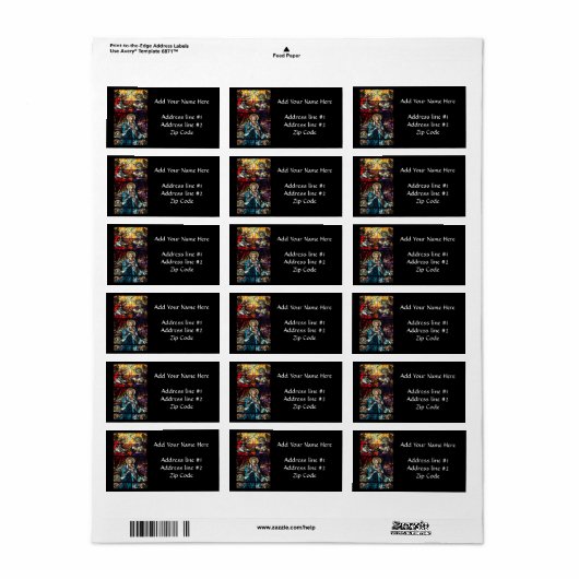 ヴァージンメアリ賛美ーステンドグラスの戴冠式 ラベル (フルシート)