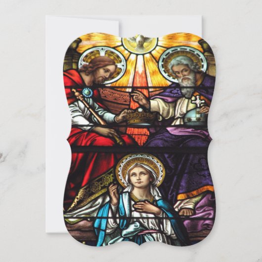 ヴァージンメアリ賛美ーステンドグラスの戴冠式 招待状 (正面)