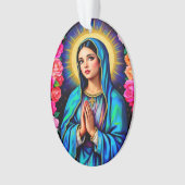 ヴァージンメアリ鮮やかーカラーズフォトクリスマスツリー オーナメント (正面)