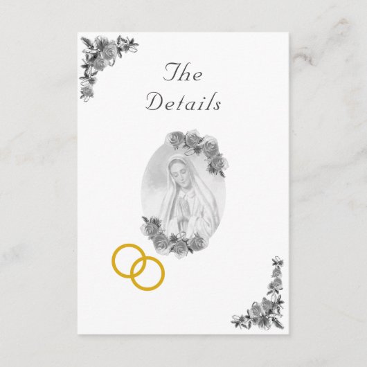 ヴァージンメアリ・カソリッ結婚ク・シルバーのエンクロージャカード エンクロージャーカード (正面)