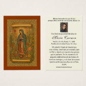 ヴァージンメキシコグアダルーペスペインの葬儀祈りの言葉 (正面&裏面)