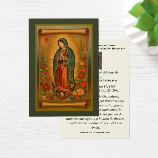 ヴァージンメキシコグアダルーペスペインの葬儀祈りの言葉 (デスク)