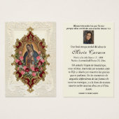 ヴァージンメキシコグアダルーペスペインの葬儀祈りの言葉 (正面&裏面)