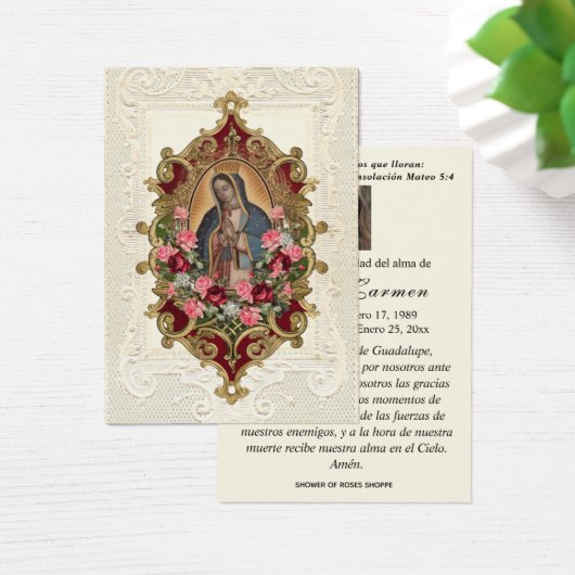 ヴァージンメキシコグアダルーペスペインの葬儀祈りの言葉 (デスク)