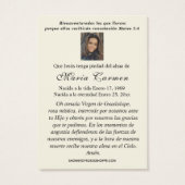 ヴァージンメキシコグアダルーペスペインの葬儀祈りの言葉 (裏面)