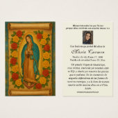 ヴァージンメキシコグアダルーペスペインの葬儀祈りの言葉 (正面&裏面)