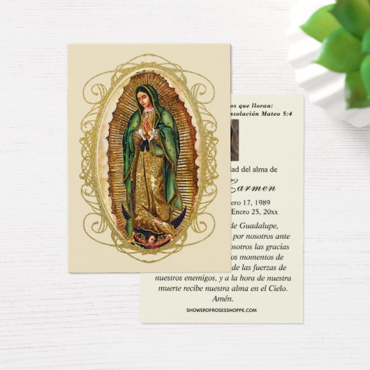 ヴァージンメキシコグアダルーペスペインの葬儀祈りの言葉 (デスク)