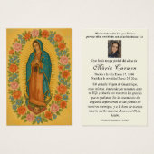 ヴァージンメキシコグアダルーペスペインの葬儀祈りの言葉 (正面&裏面)