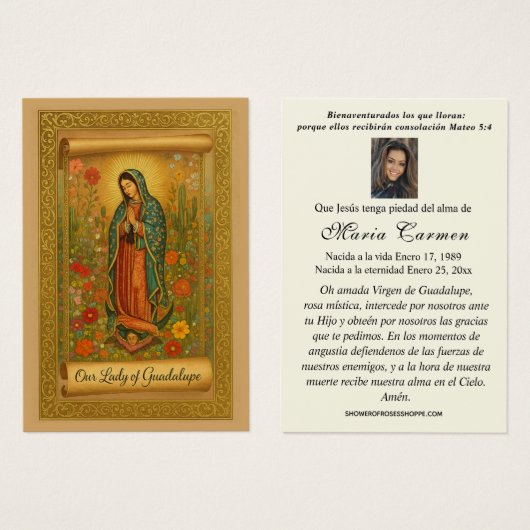 ヴァージンメキシコグアダルーペスペインの葬祭記念碑 (正面&裏面)