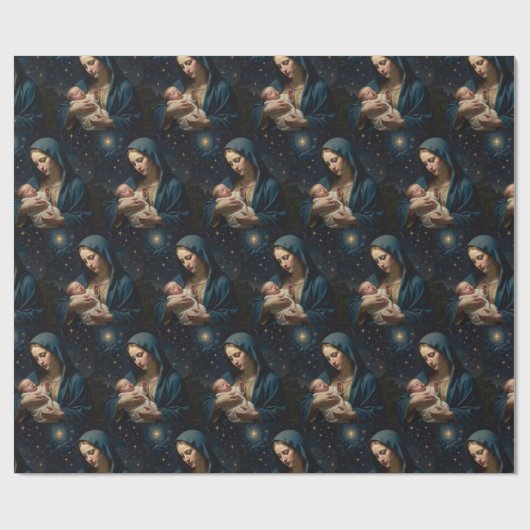 ヴァージンメリーアンドベビーイエス出生 ラッピングペーパー (フラット)