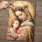 ヴァージンメリーアンドベビーイエズス1デクページ紙 薄葉紙