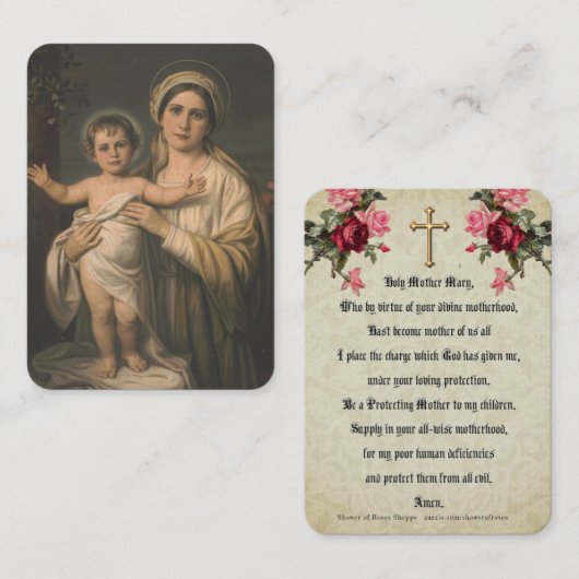 ヴァージンメリーイエスカトリック母の子祈りの言葉 プレイスカード (正面/裏面)