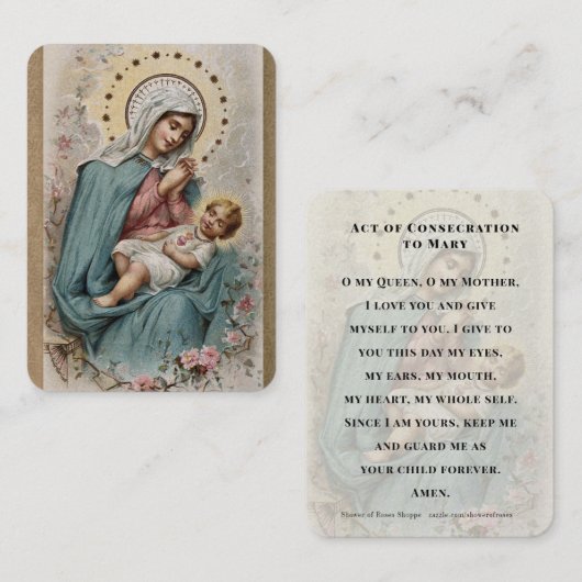 ヴァージンメリーイエスカトリック聖別祈りの言葉 プレイスカード (正面/裏面)