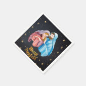 ヴァージンメリーイエス出生クリスマスヴィンテージ スタンダードカクテルナプキン (角)