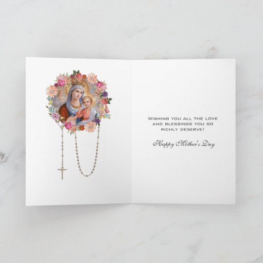ヴァージンメリーイエス宗教母のデイカード カード (内部)