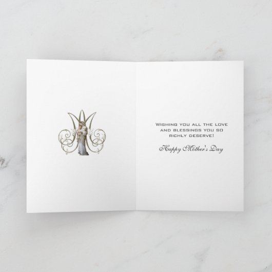 ヴァージンメリーイエス宗教母の日 カード (内部)