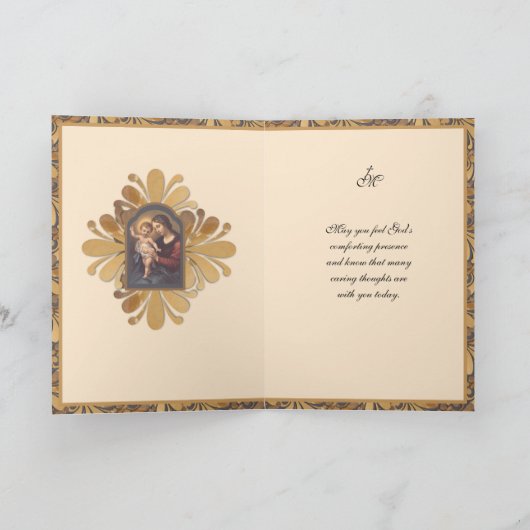 ヴァージンメリーイエス最愛の人を失った記念日 カード (内部)