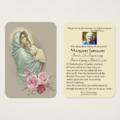 ヴァージンメリーイエス葬儀祈りの言葉メモリアルカード (正面&裏面)