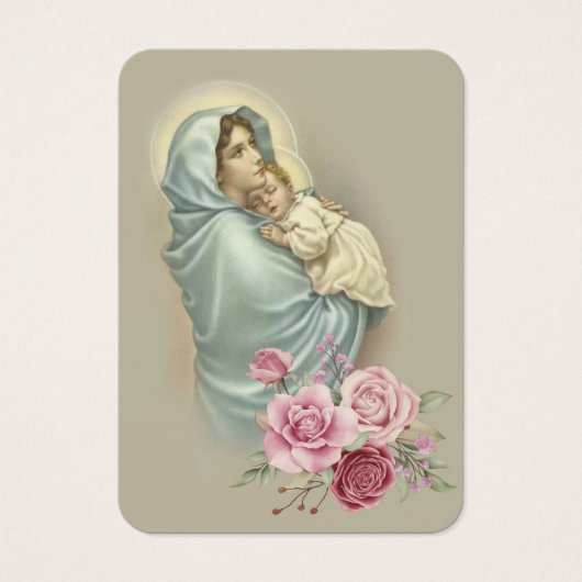 ヴァージンメリーイエス葬儀祈りの言葉メモリアルカード (正面)