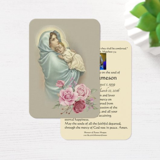 ヴァージンメリーイエス葬儀祈りの言葉メモリアルカード (デスク)